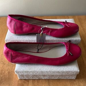 Pink Leather Ballet flats size 9 new with tags